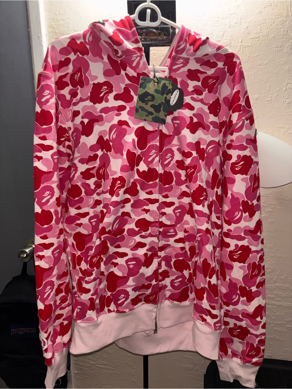 BAPE Pink Camo Zip-Up Hoodie - Pink/Magenta Camo